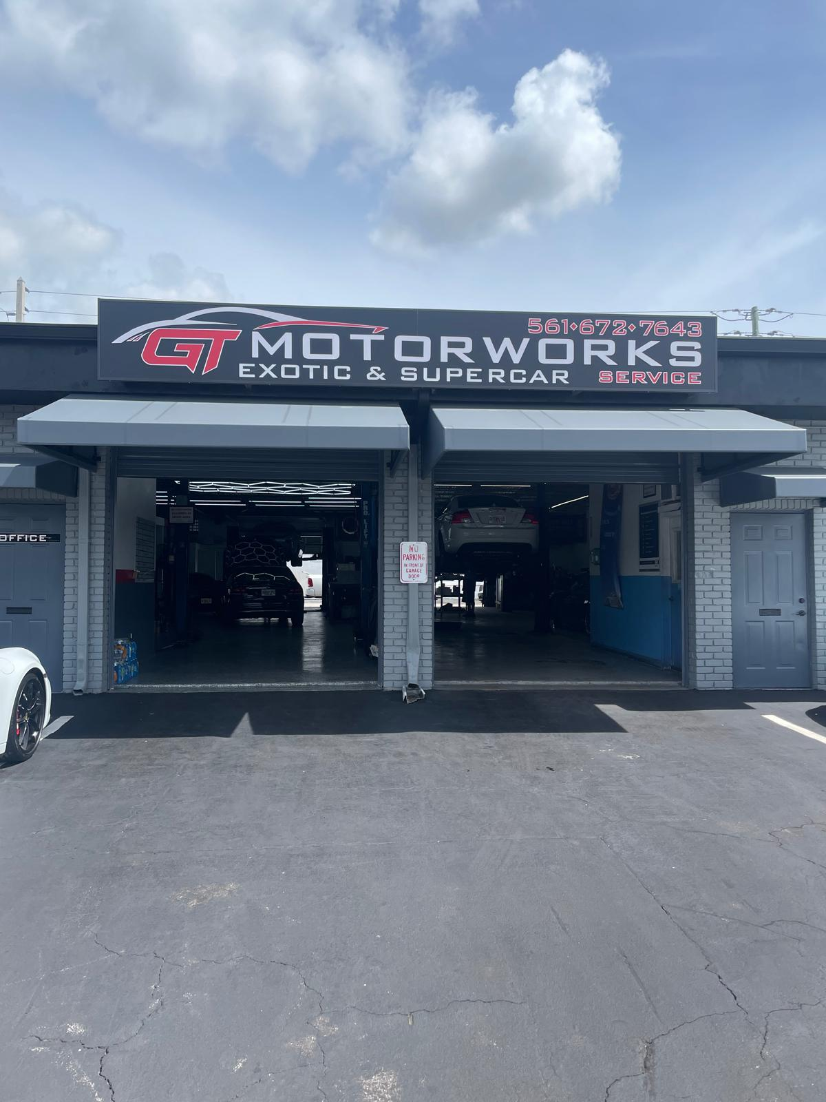 GT Motorworks epoxy floor — Before — GT Motorworks project location