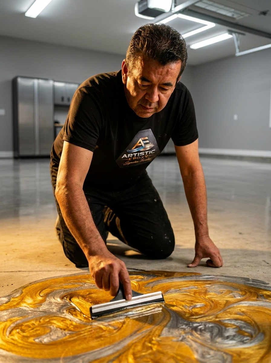 Master craftsman in workshop